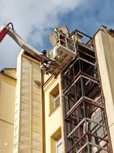 Demontaż szybu windowego szpital wojewódzki Gdańsk